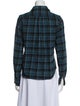 45R Plaid Print Long Sleeve Button-Up Top