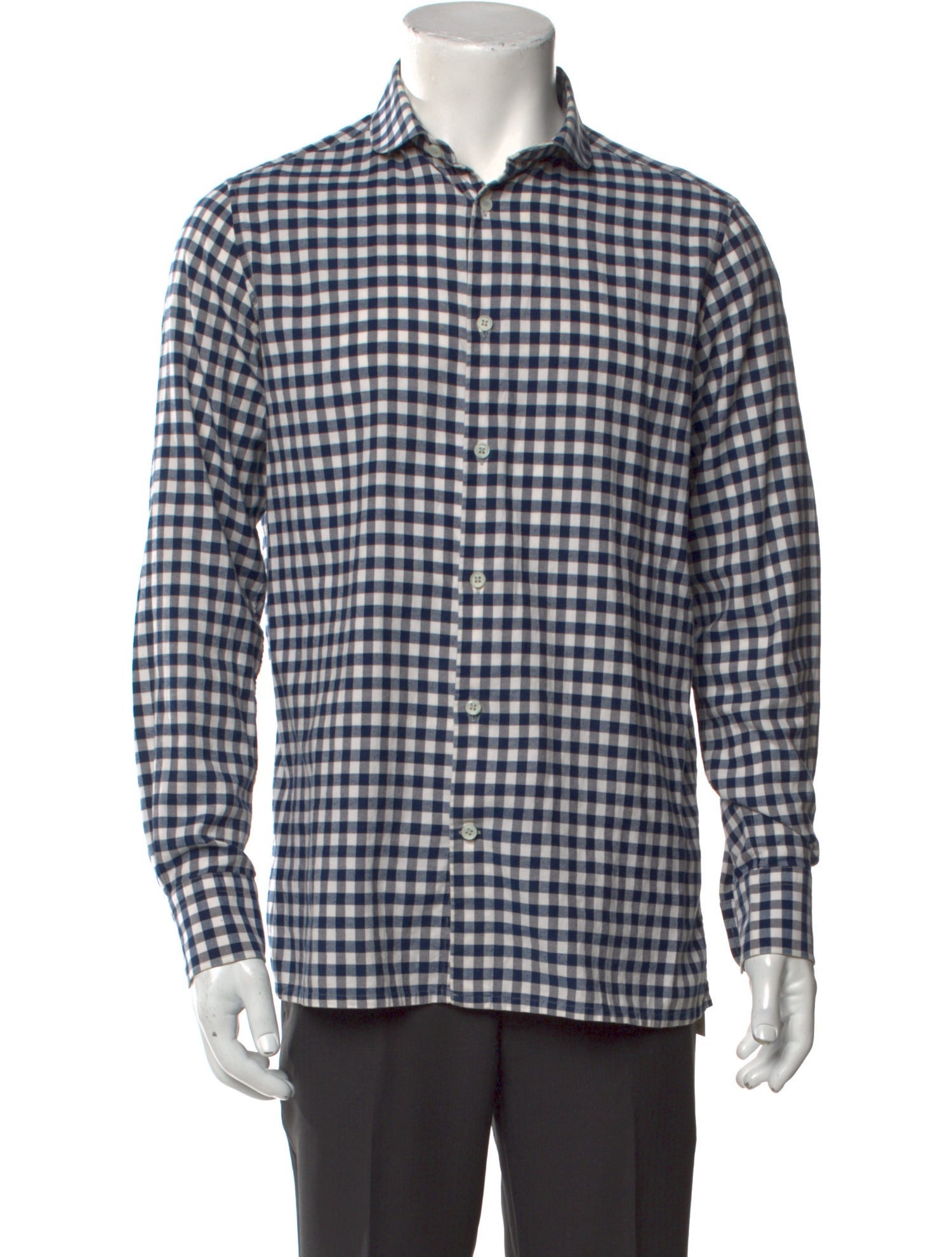 45R Silk Plaid Print Shirt
