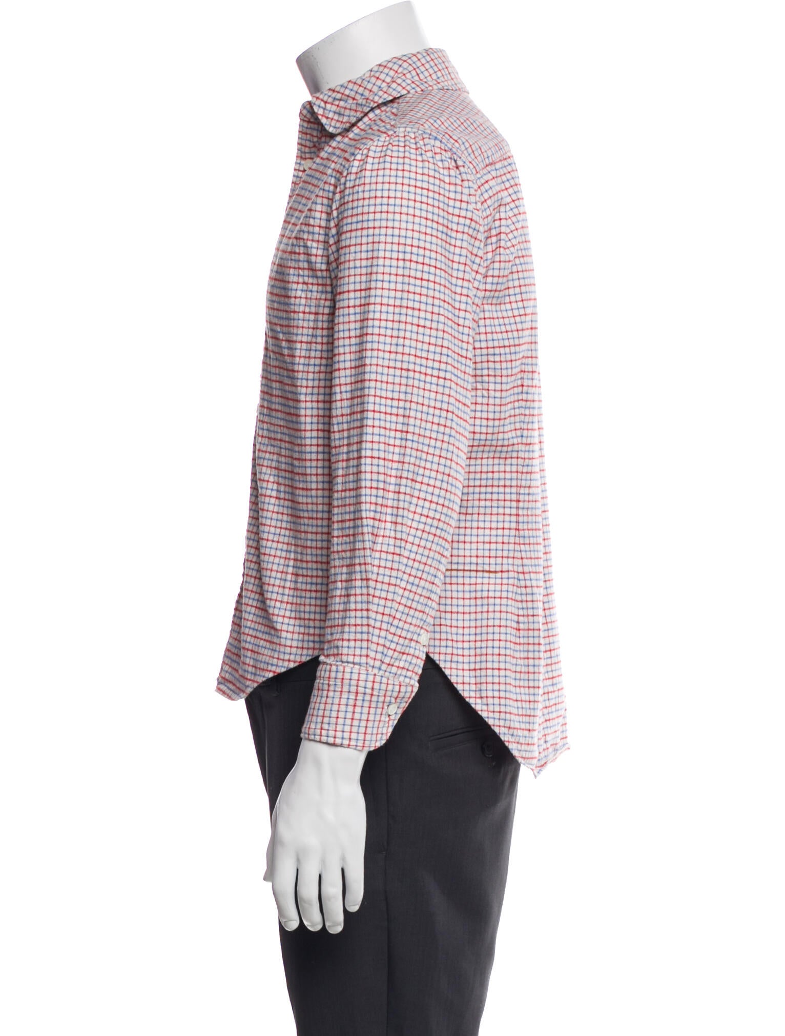 45R Plaid Print Long Sleeve Shirt