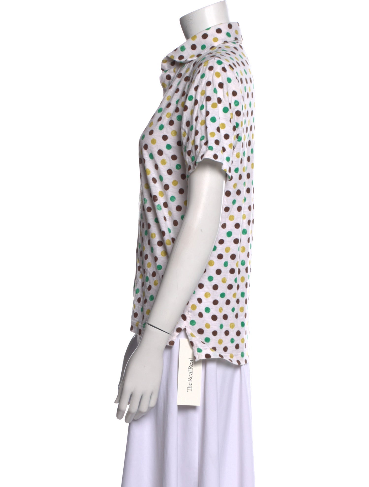 45R Polka Dot Print Short Sleeve Polo