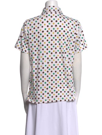 45R Polka Dot Print Short Sleeve Polo