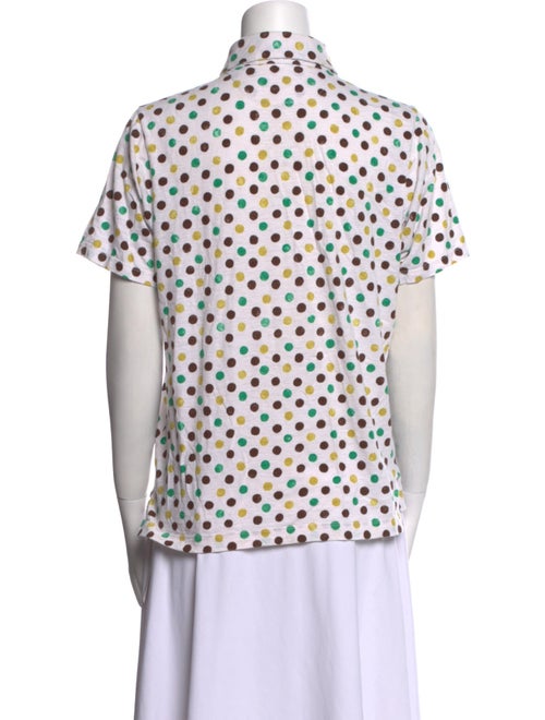 45R Polka Dot Print Short Sleeve Polo