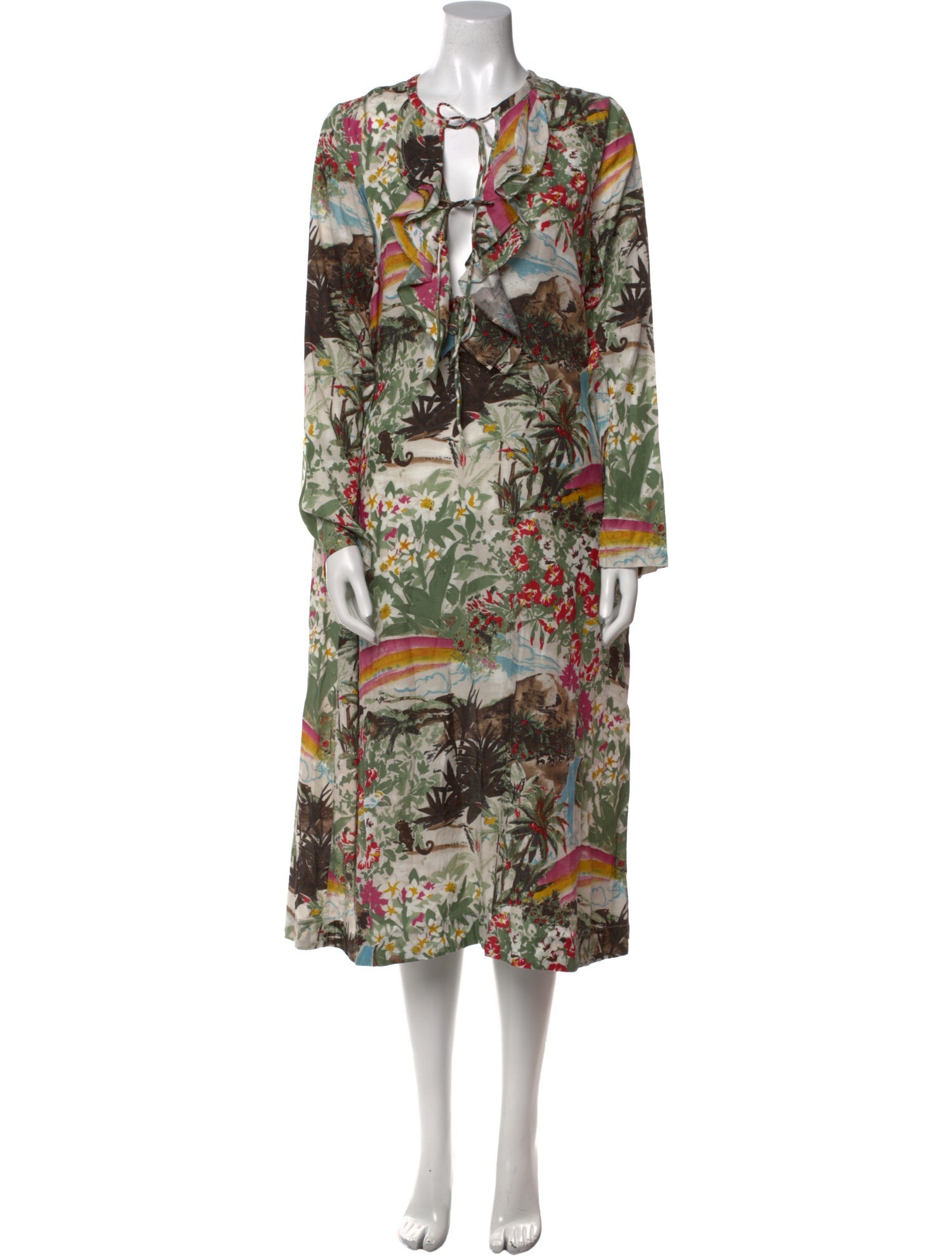 45R Printed Midi Length Dress