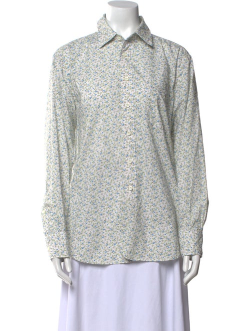 45R Printed Long Sleeve Button-Up Top