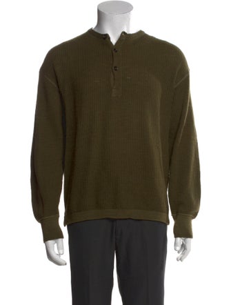 45R Wool Mock Neck Polo Sweater