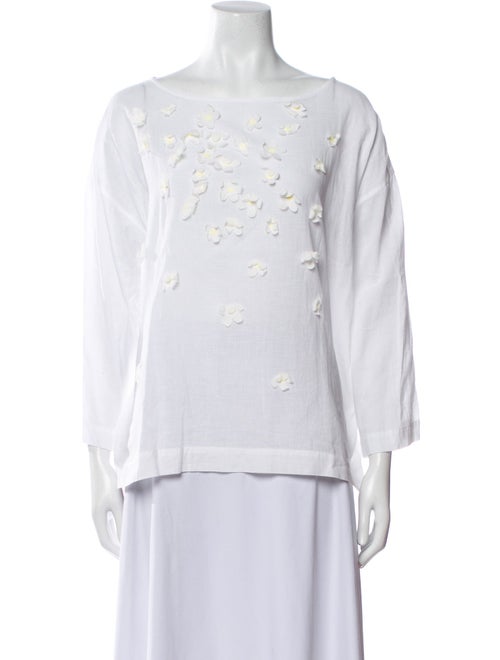 45R Bateau Neckline Three-Quarter Sleeve Top