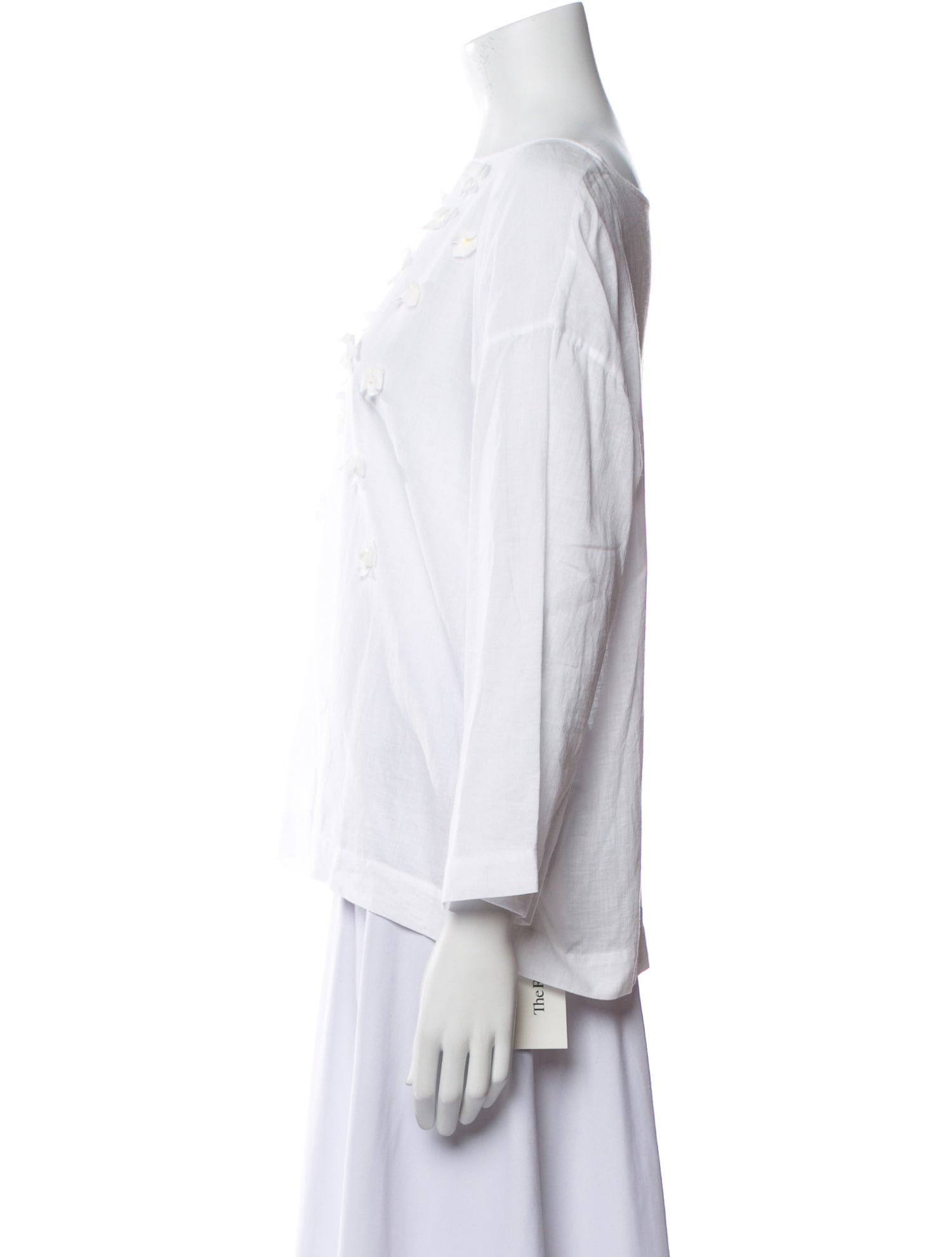 45R Bateau Neckline Three-Quarter Sleeve Top