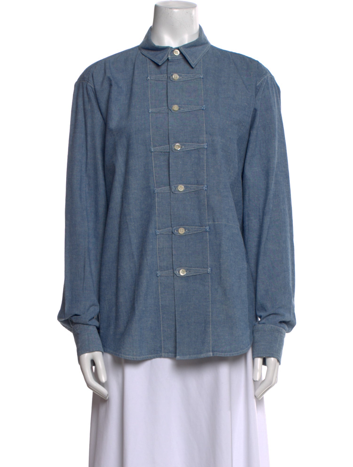 45R Long Sleeve Button-Up Top