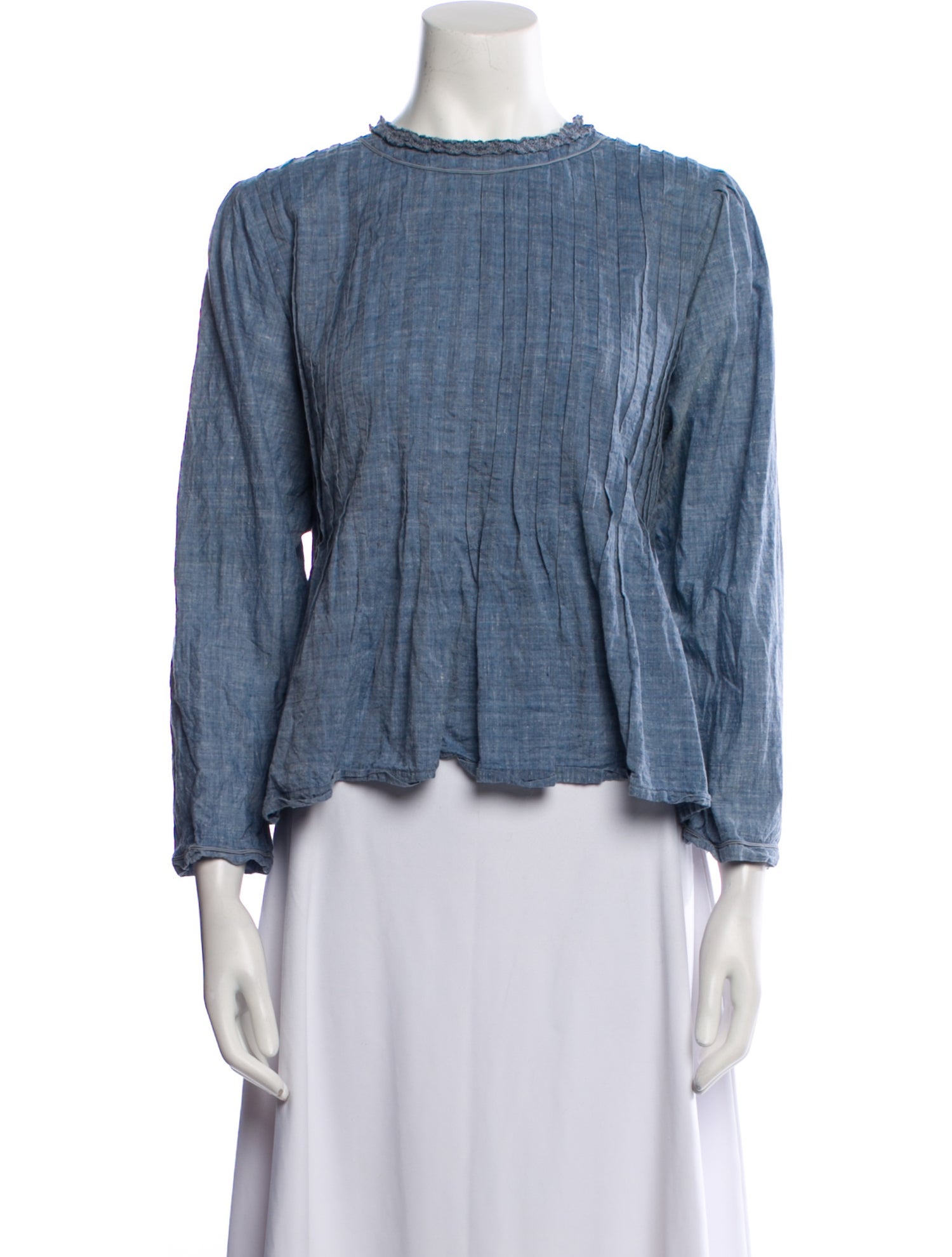 45R Mock Neck Three-Quarter Sleeve Blouse