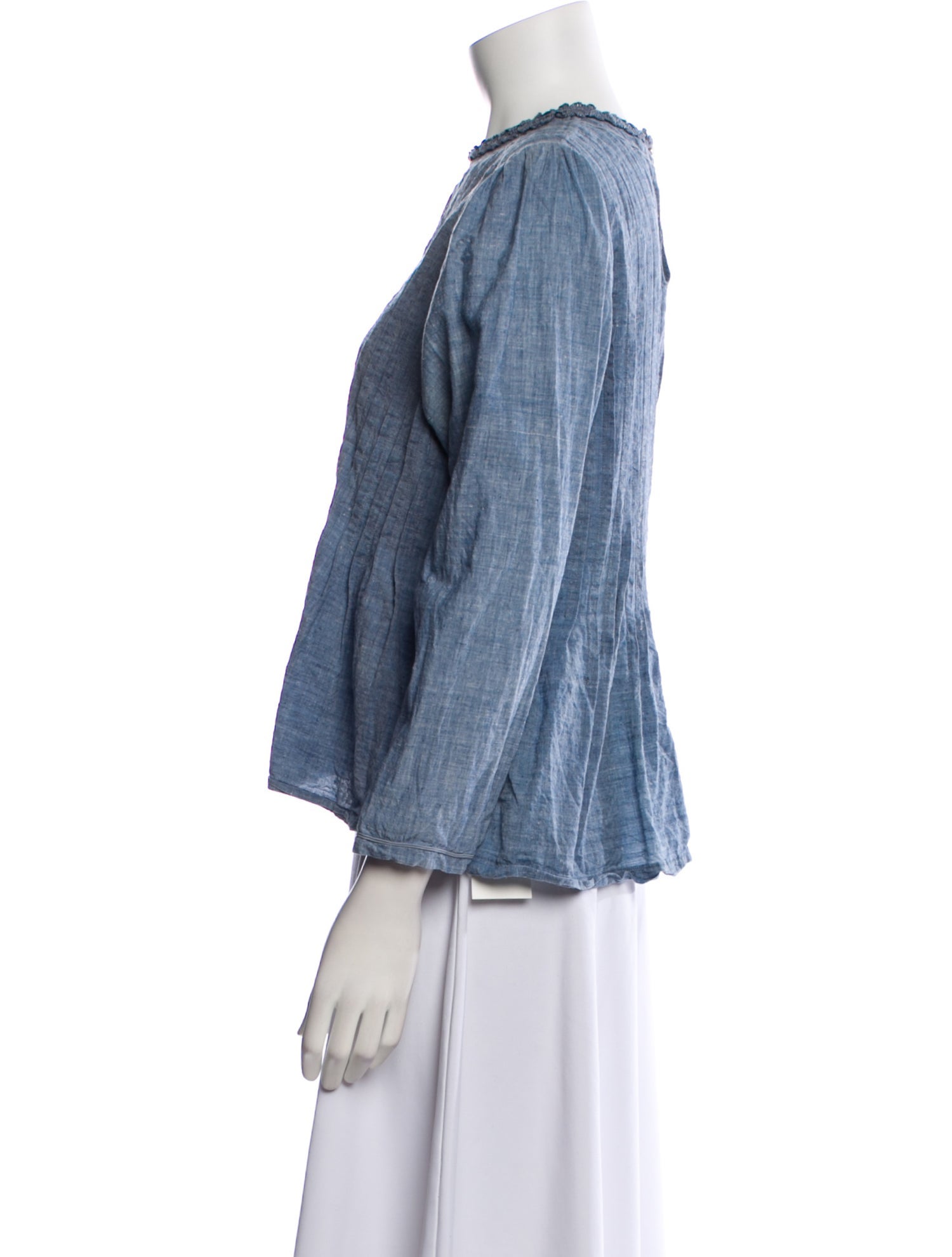 45R Mock Neck Three-Quarter Sleeve Blouse