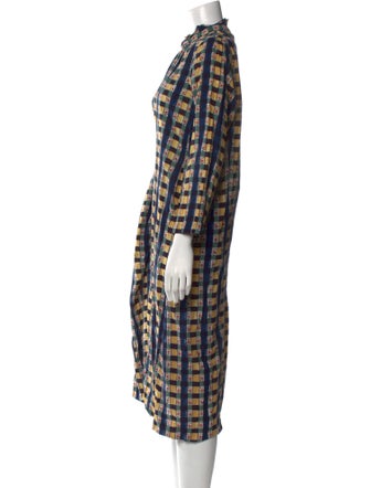 45R Plaid Print Long Dress