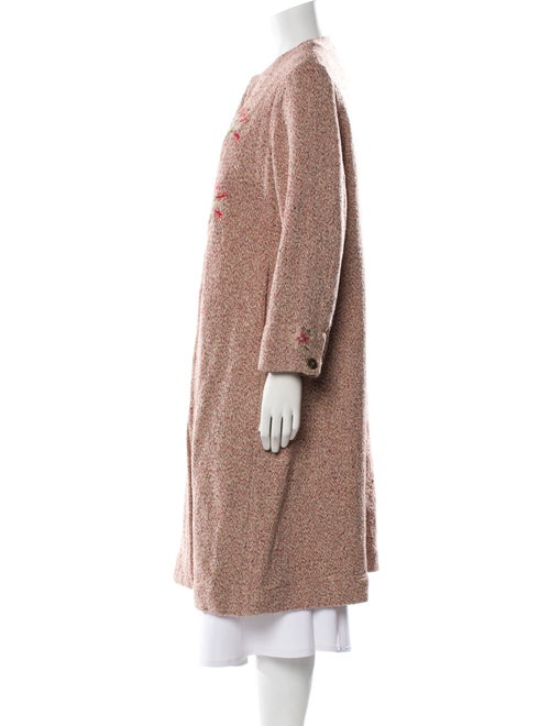 45R Silk Floral Print Faux Fur Coat