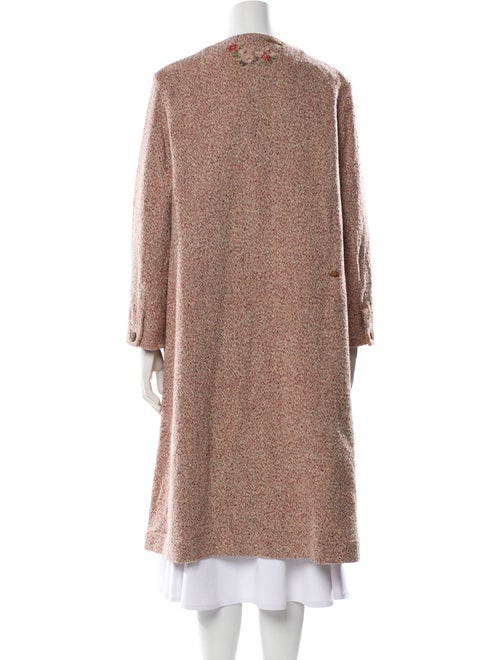 45R Silk Floral Print Faux Fur Coat