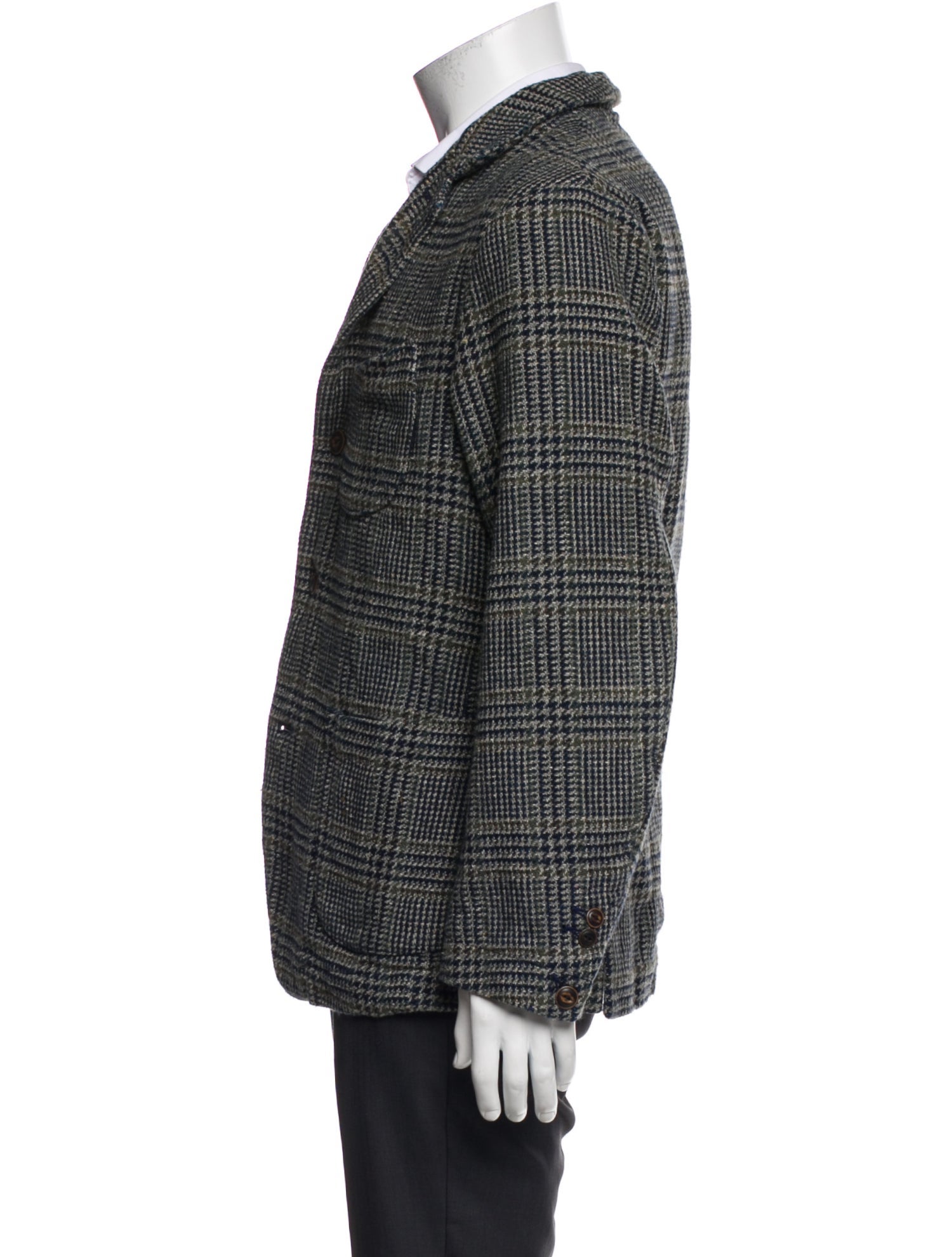 45R Houndstooth Print Peacoat
