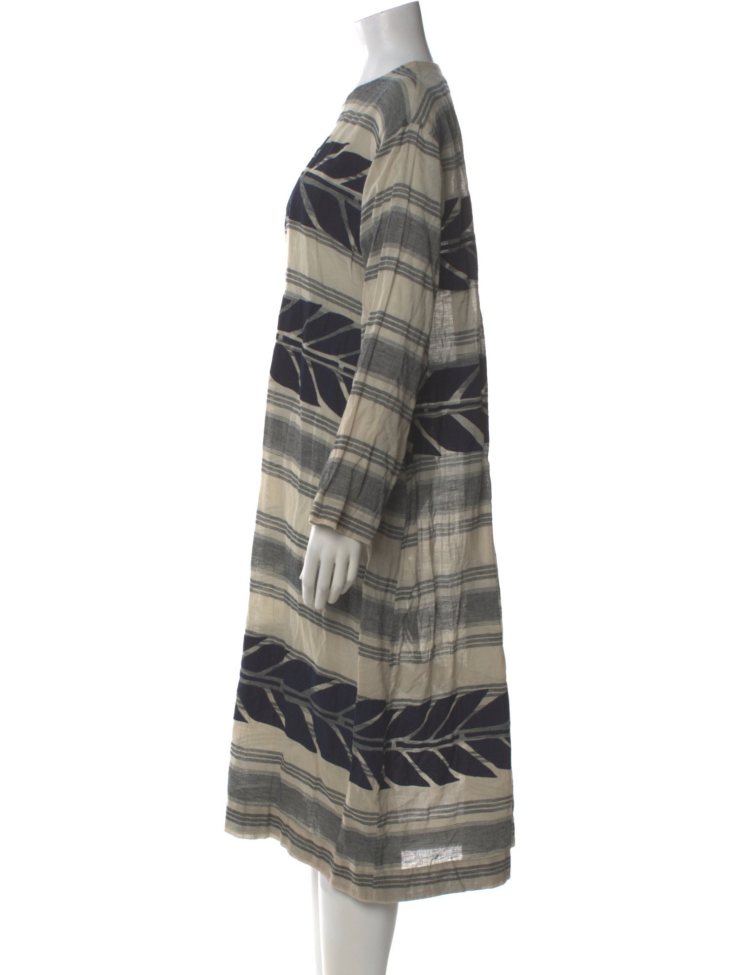 45R Striped Midi Length Dress