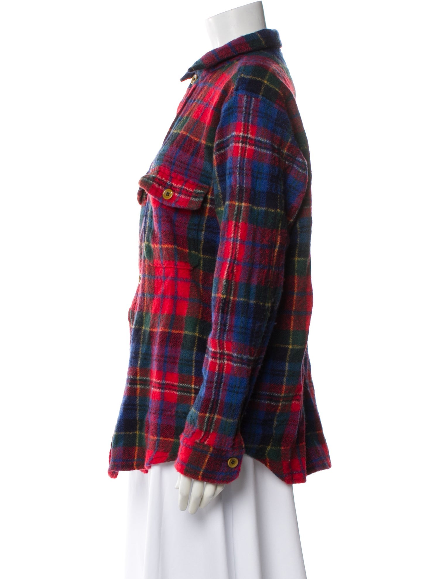 45R Wool Plaid Print Jacket