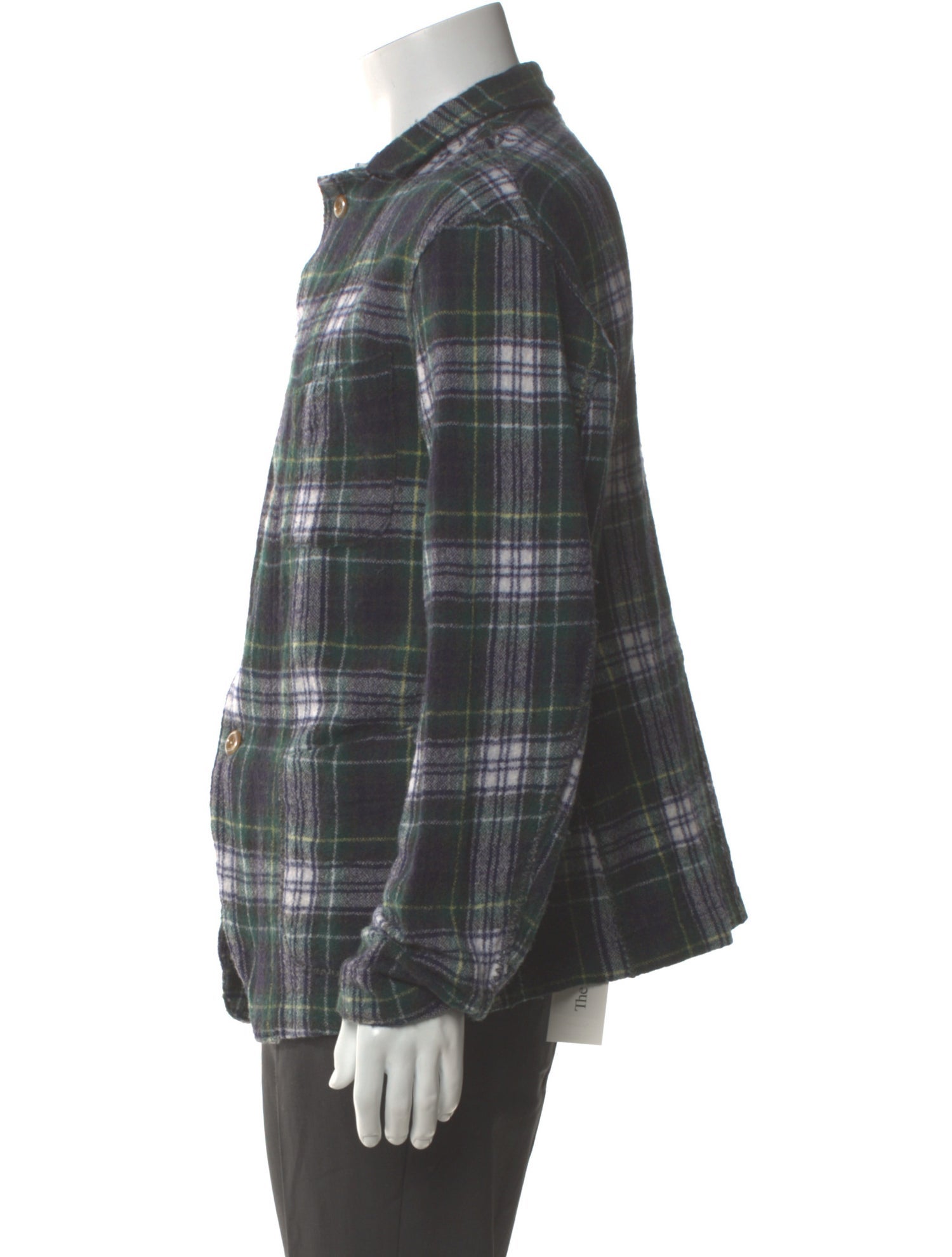 45R Wool Plaid Print Western Shirt