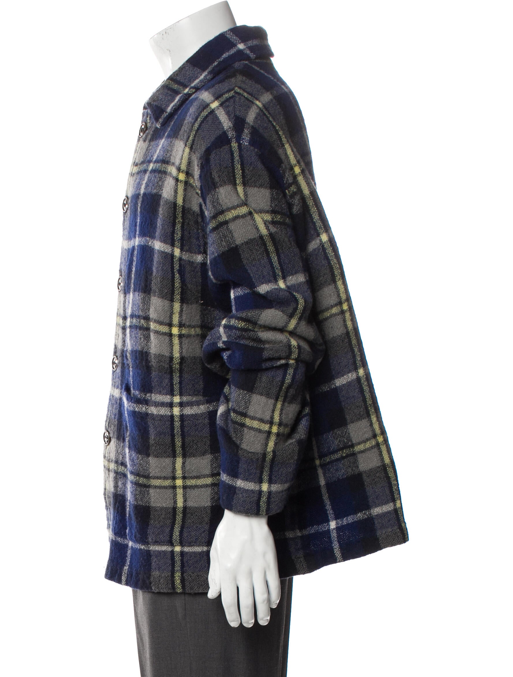 45R Wool Plaid Print Jacket