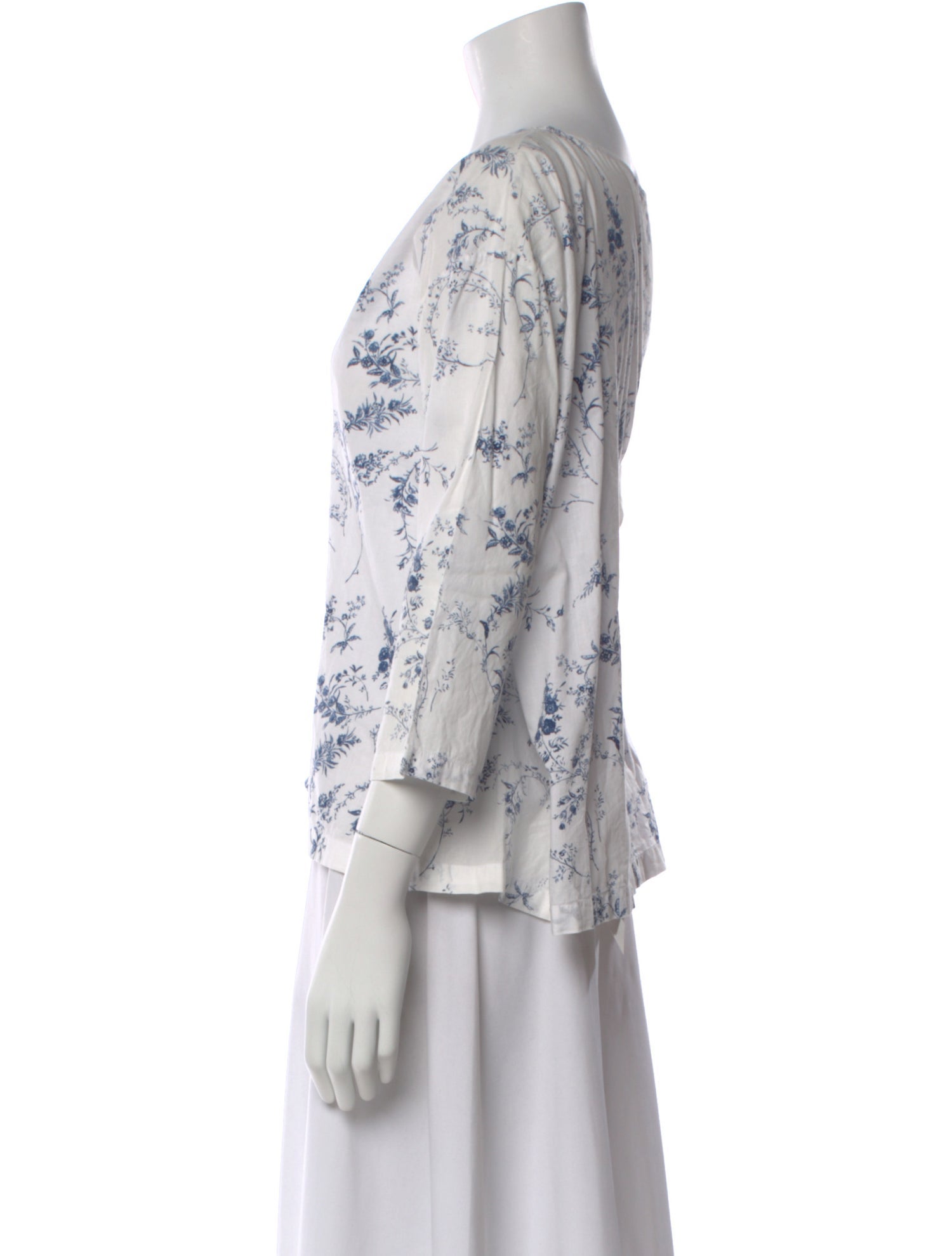 45R Floral Print Crew Neck Top