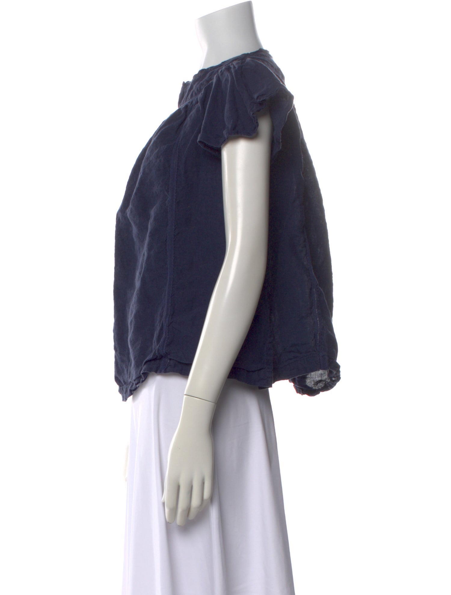 45R Linen Crew Neck Top