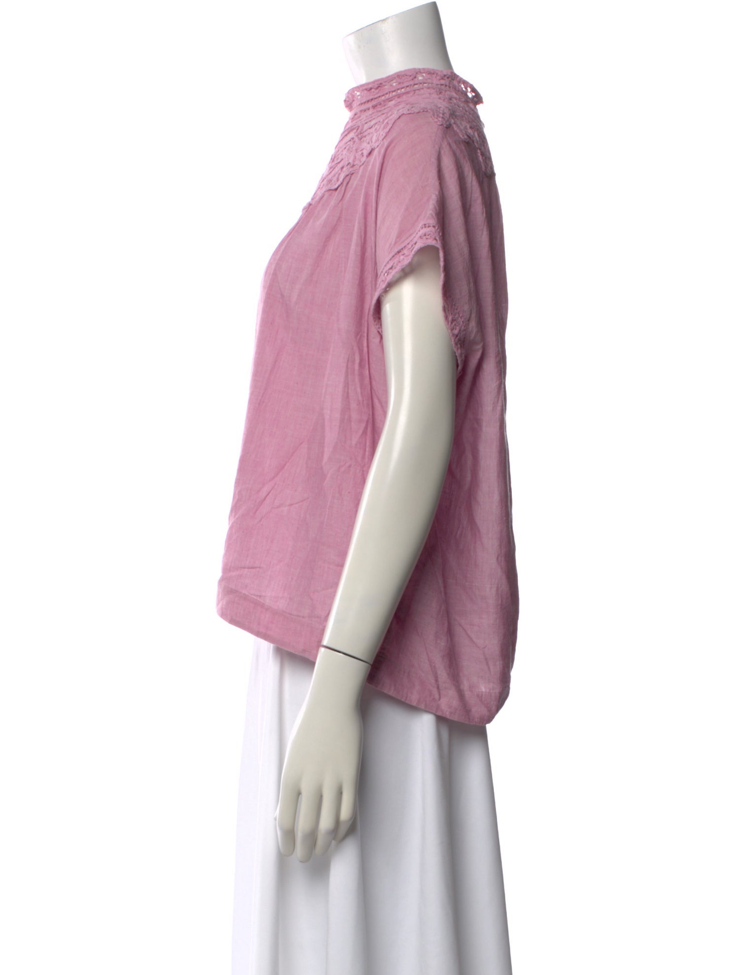 45R Mock Neck Short Sleeve Top