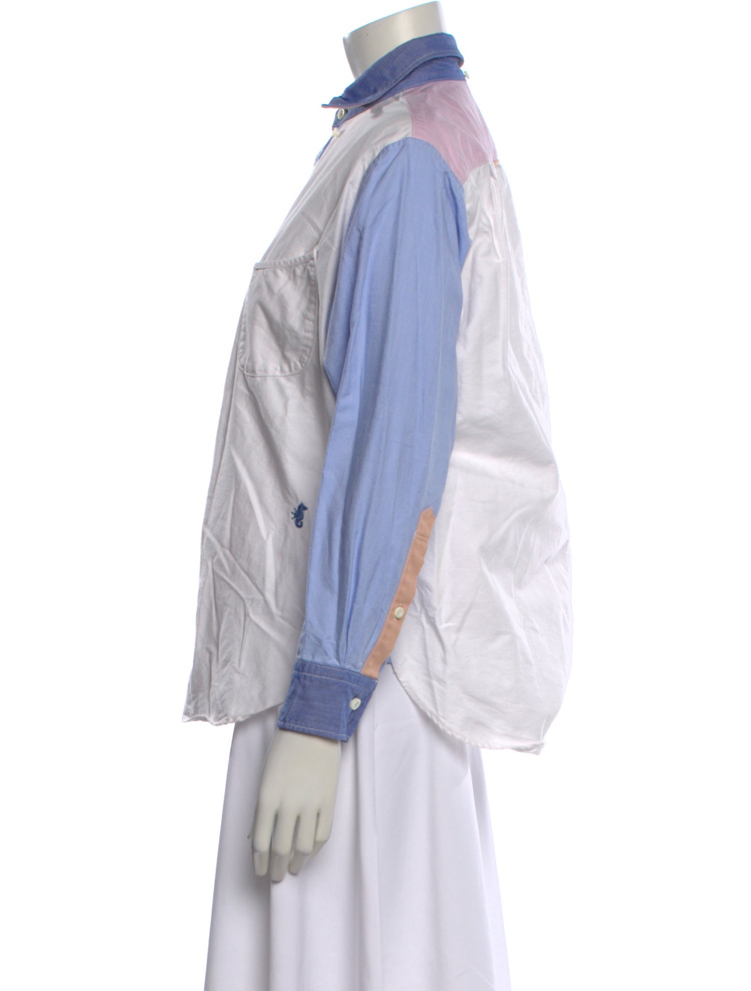 45R Long Sleeve Button-Up Top