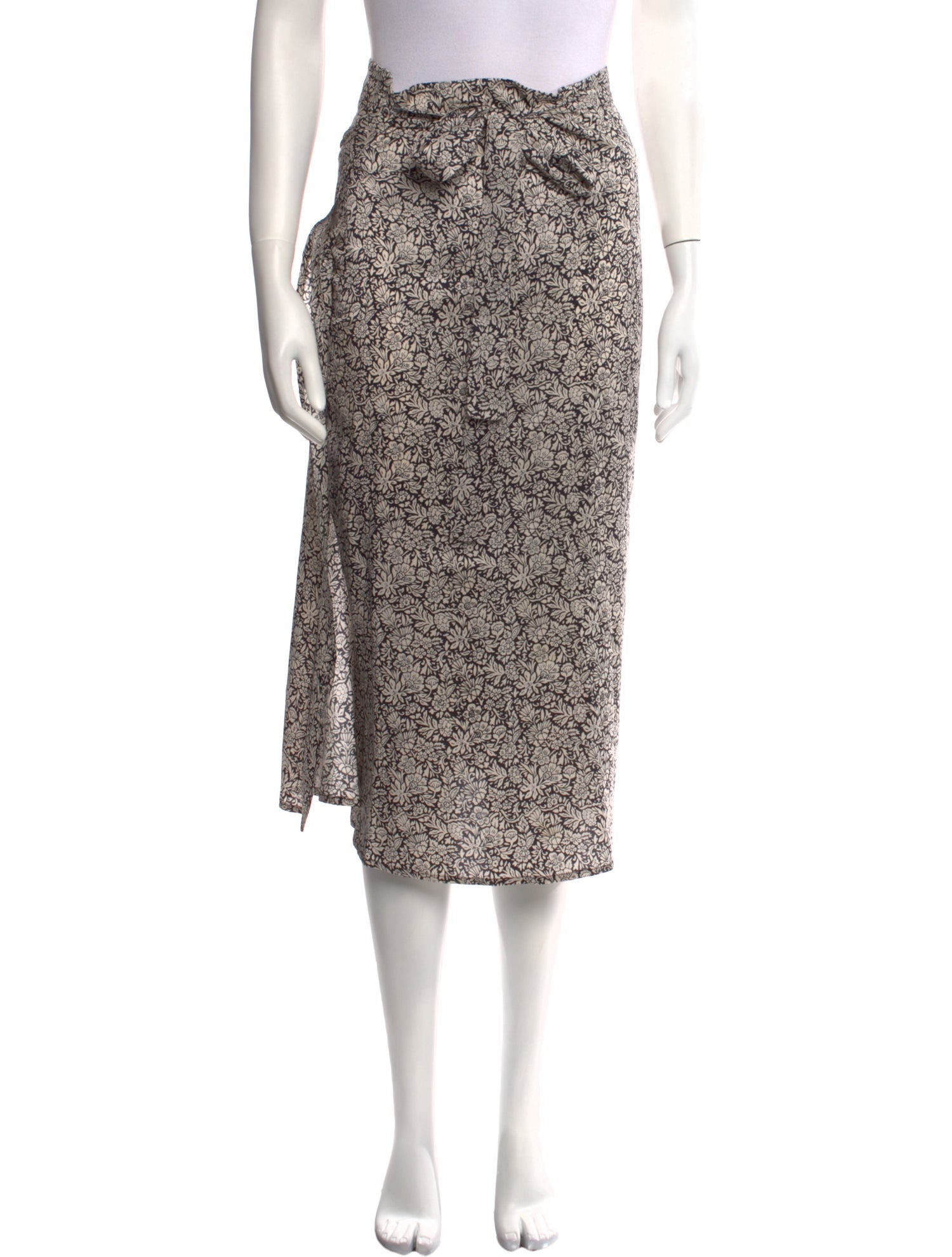 Masscob Silk Midi Length Skirt