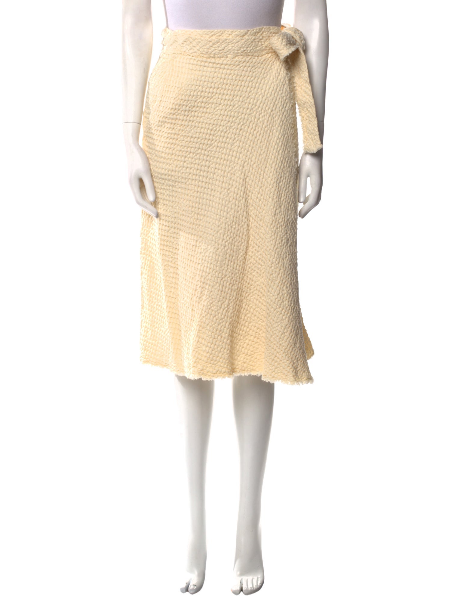 Masscob Raw-Edge Trim Knee-Length Skirt