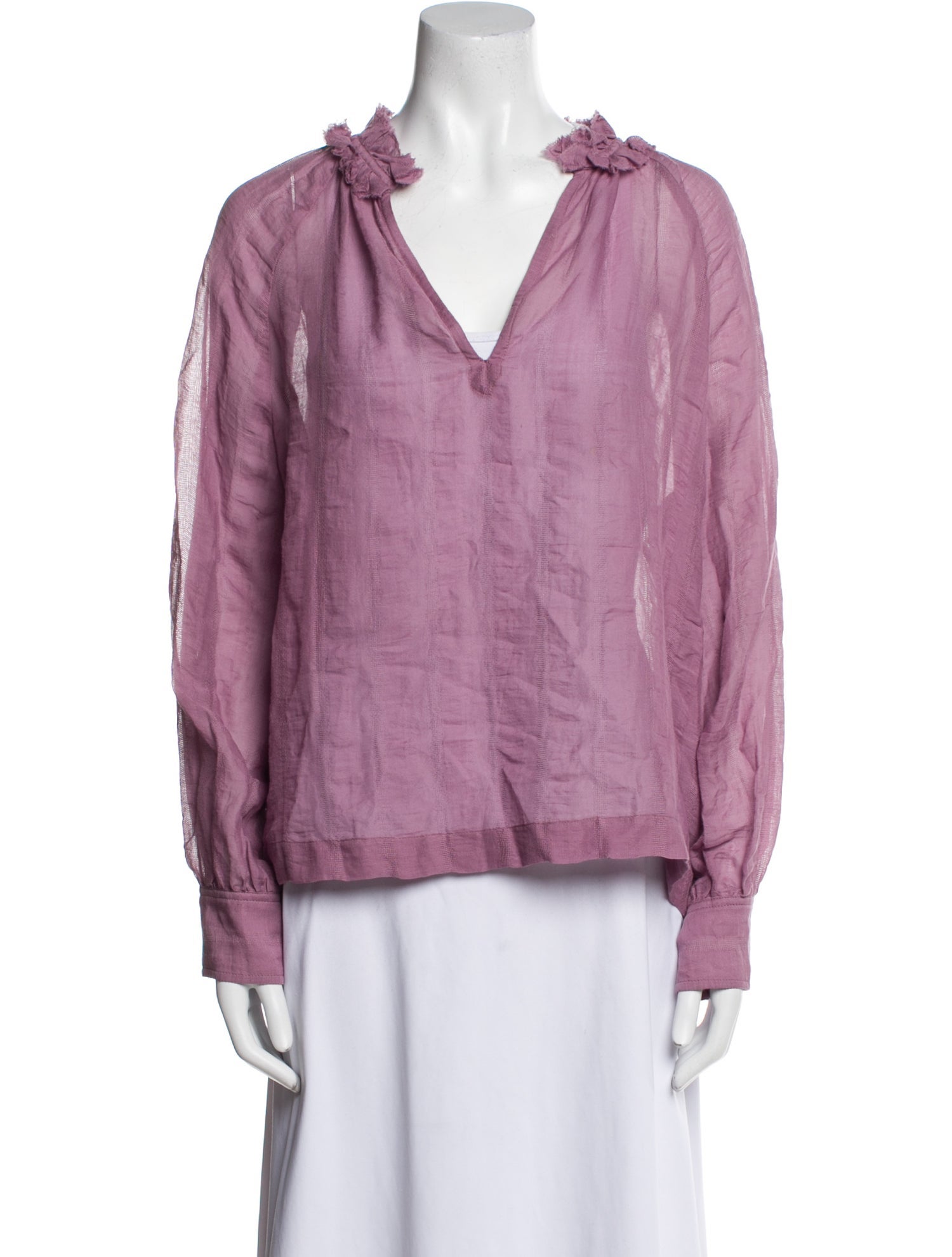 Masscob V-Neck Long Sleeve Blouse