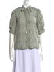 Masscob Silk Printed Button-Up Top