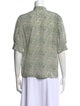 Masscob Silk Printed Button-Up Top