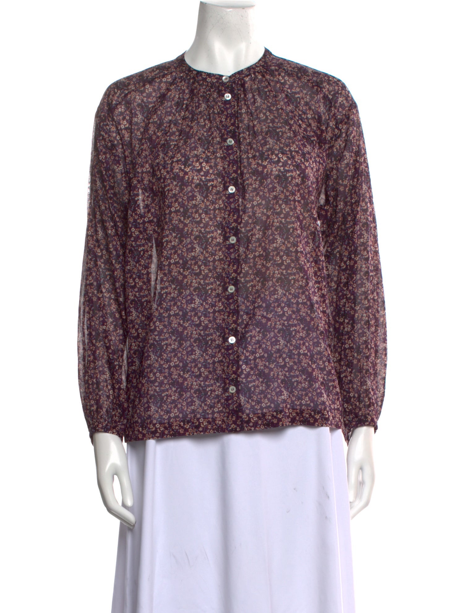 Masscob Floral Print Crew Neck Blouse