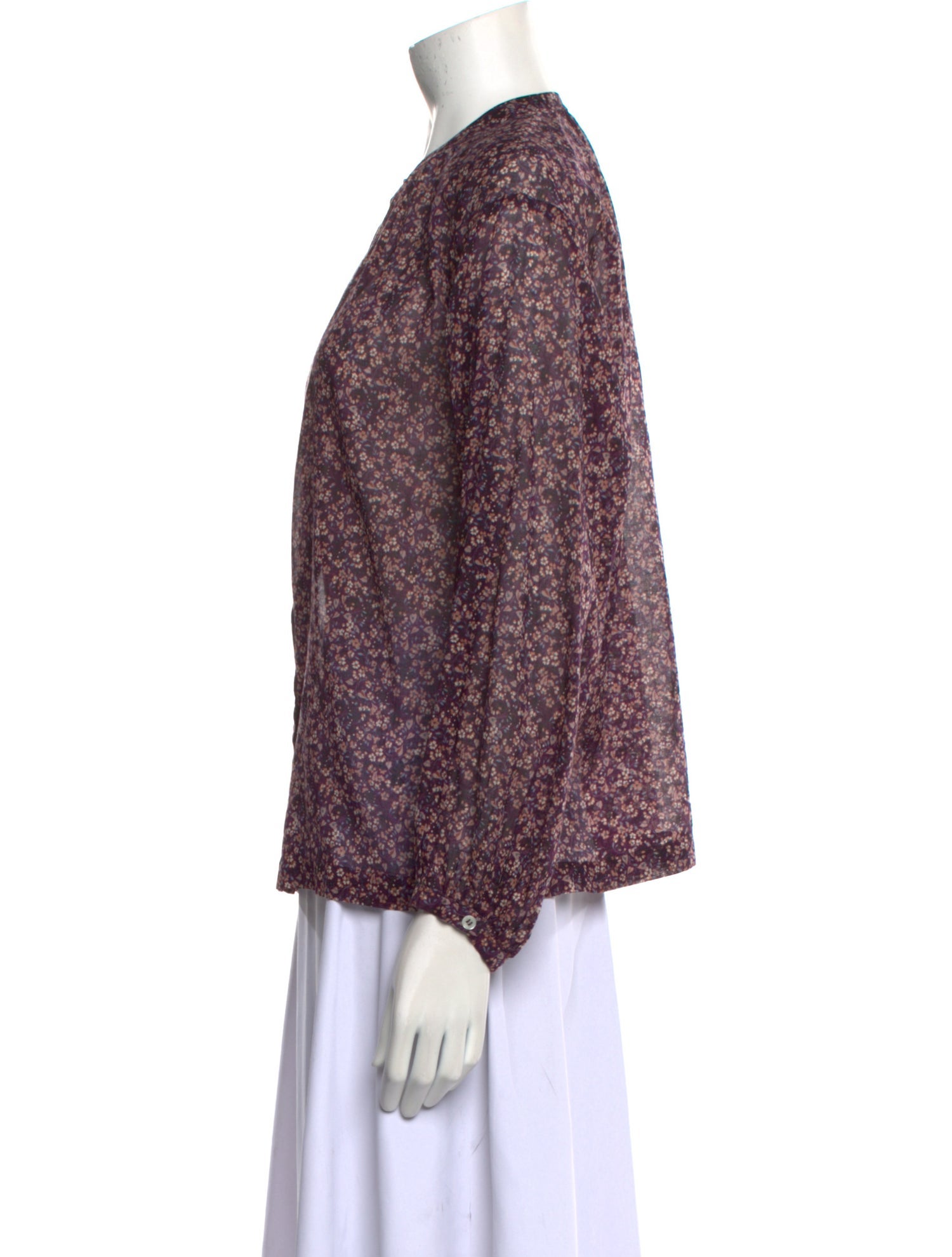 Masscob Floral Print Crew Neck Blouse