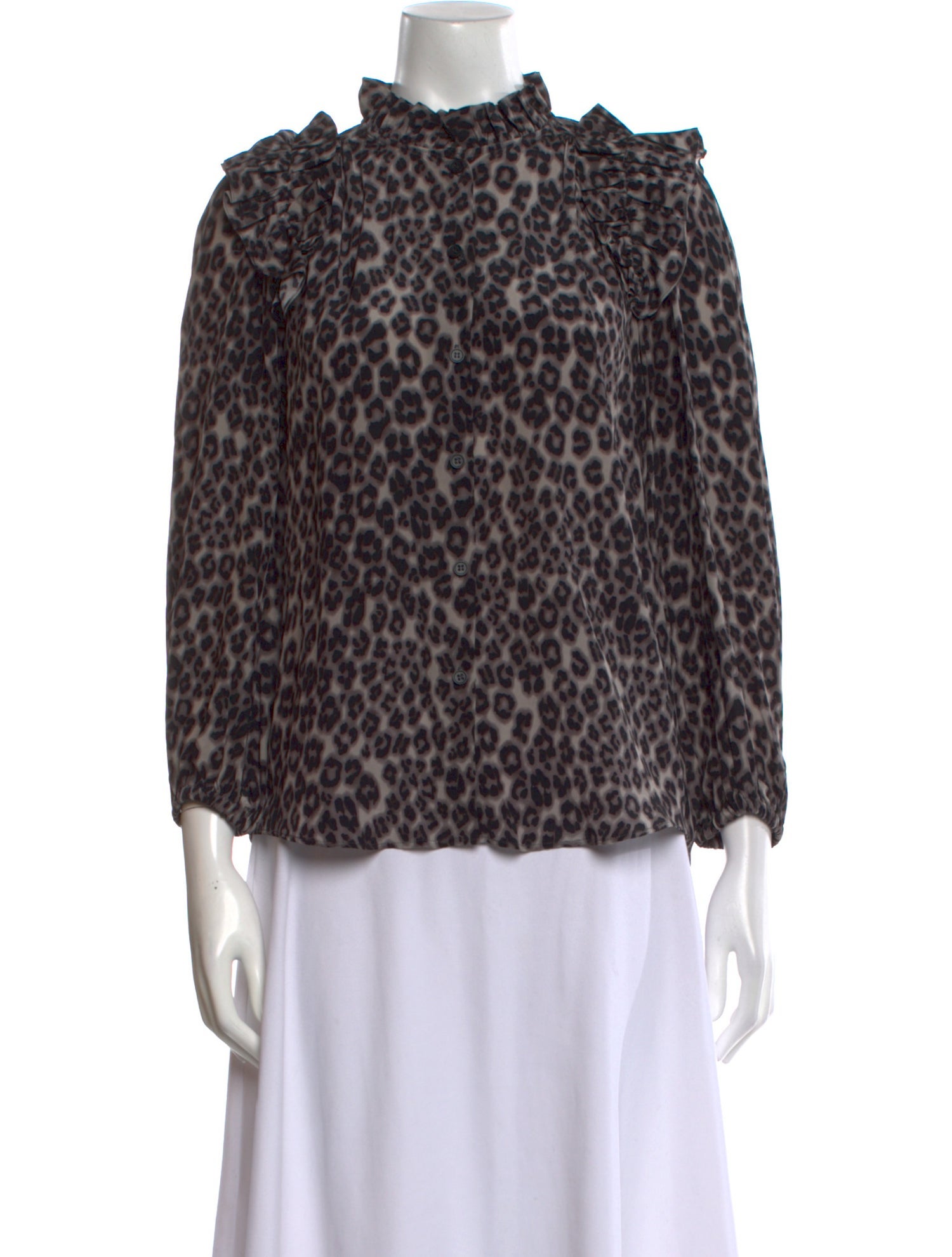 Masscob Silk Animal Print Blouse