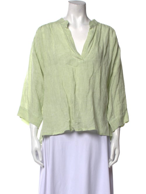 Masscob Linen V-Neck Blouse