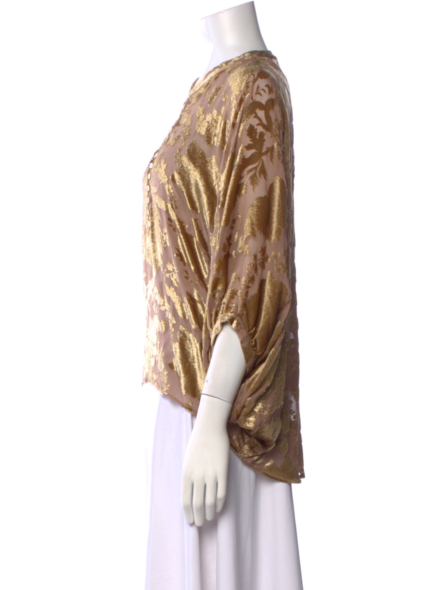 Masscob Printed V-Neck Blouse