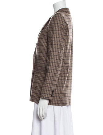 Masscob Wool Plaid Print Blazer