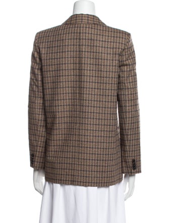 Masscob Wool Plaid Print Blazer