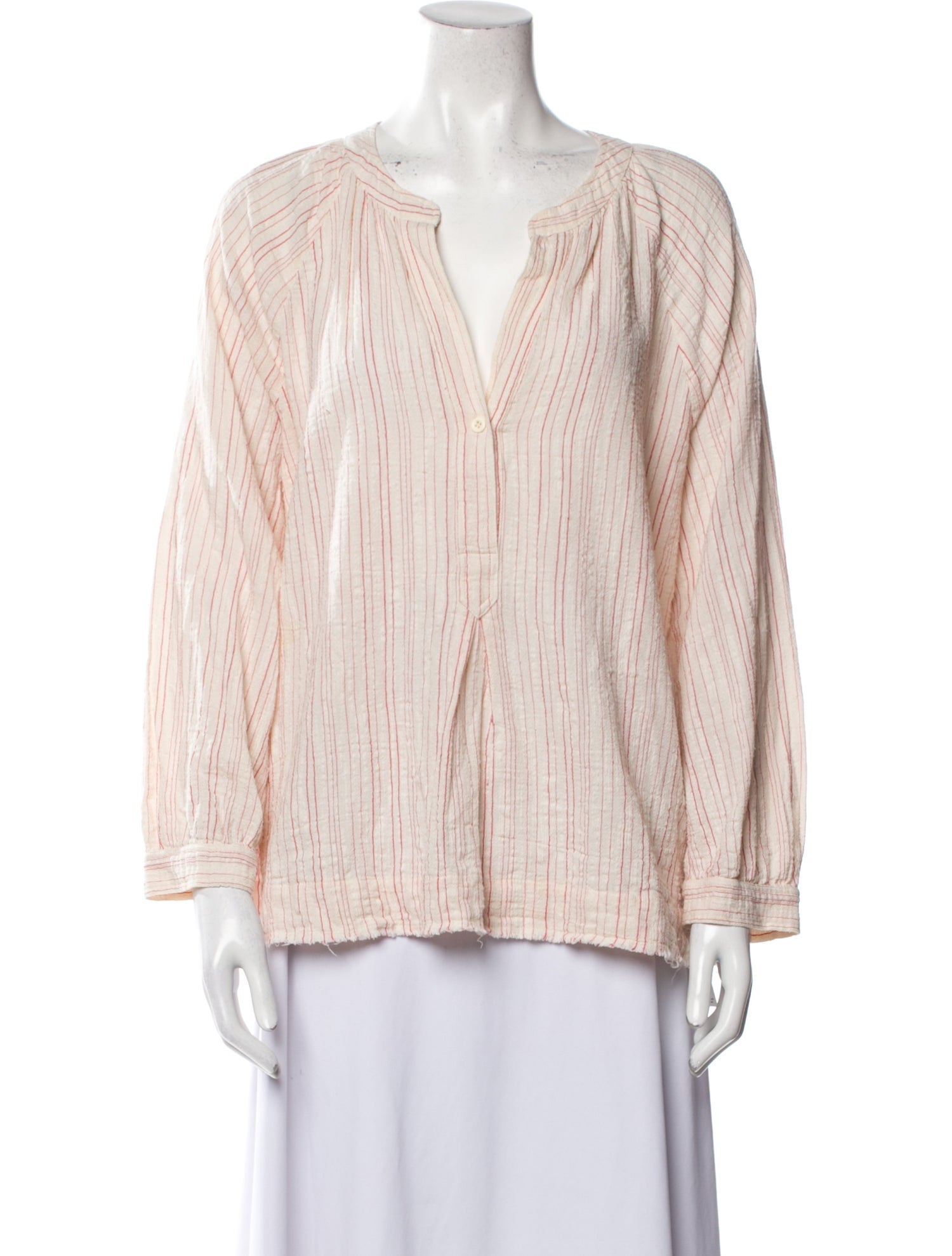 Masscob Striped V-Neck Blouse