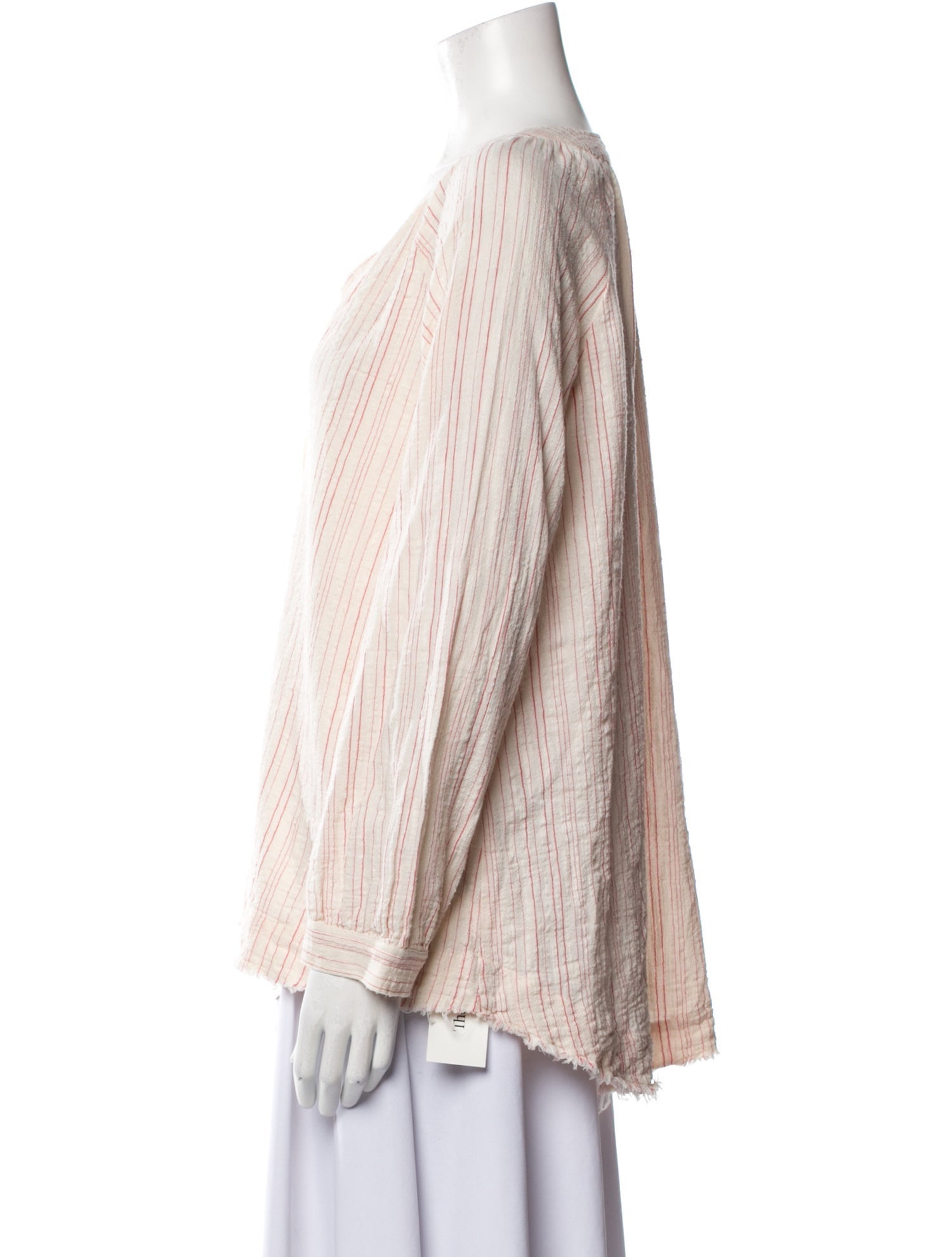 Masscob Striped V-Neck Blouse