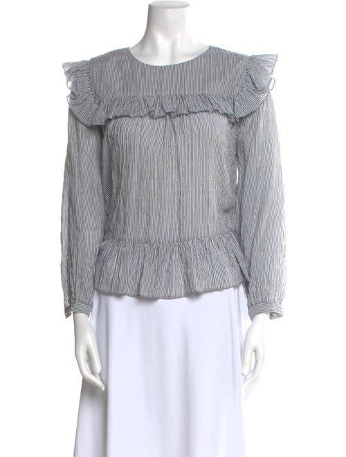 Masscob Striped Bateau Neckline Blouse