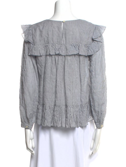 Masscob Striped Bateau Neckline Blouse