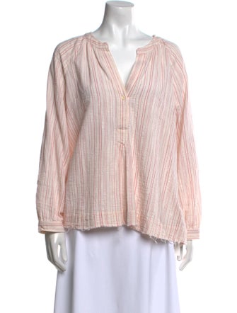 Masscob Striped V-Neck Blouse
