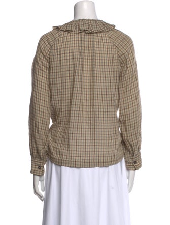 Masscob Plaid Print V-Neck Polo