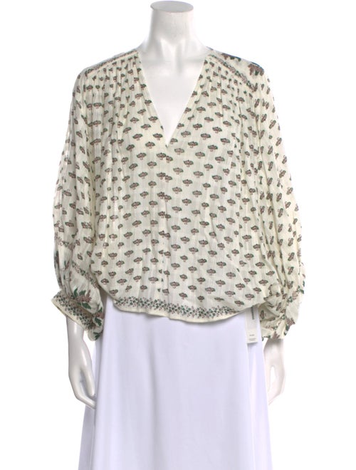 Masscob Printed V-Neck Blouse