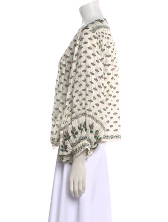 Masscob Printed V-Neck Blouse