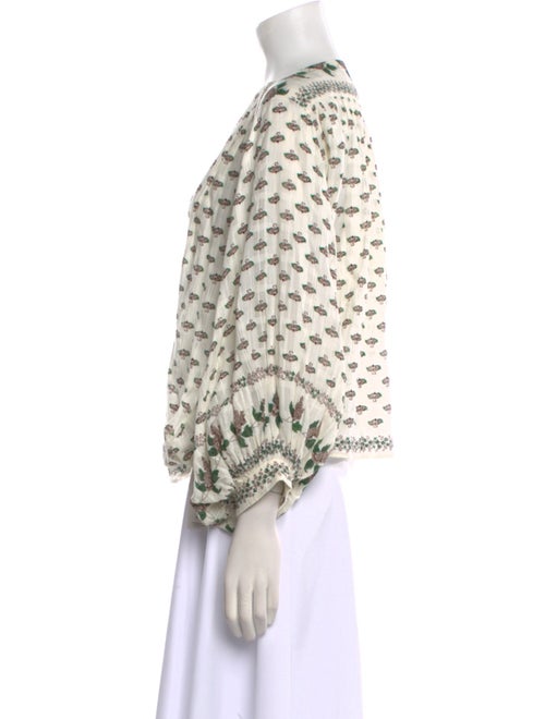 Masscob Printed V-Neck Blouse