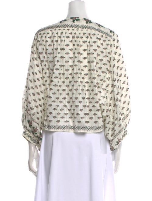 Masscob Printed V-Neck Blouse