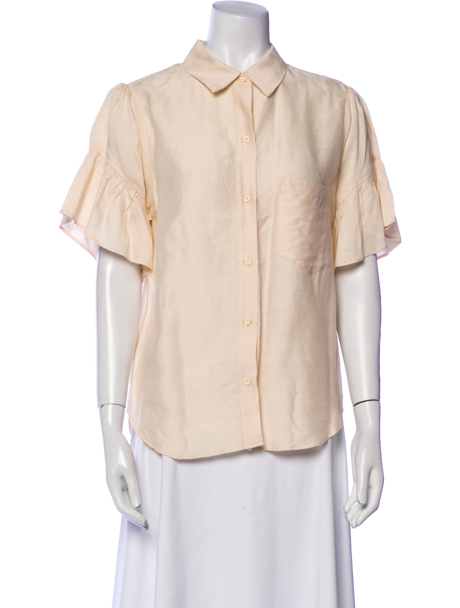 Masscob Short Sleeve Button-Up Top