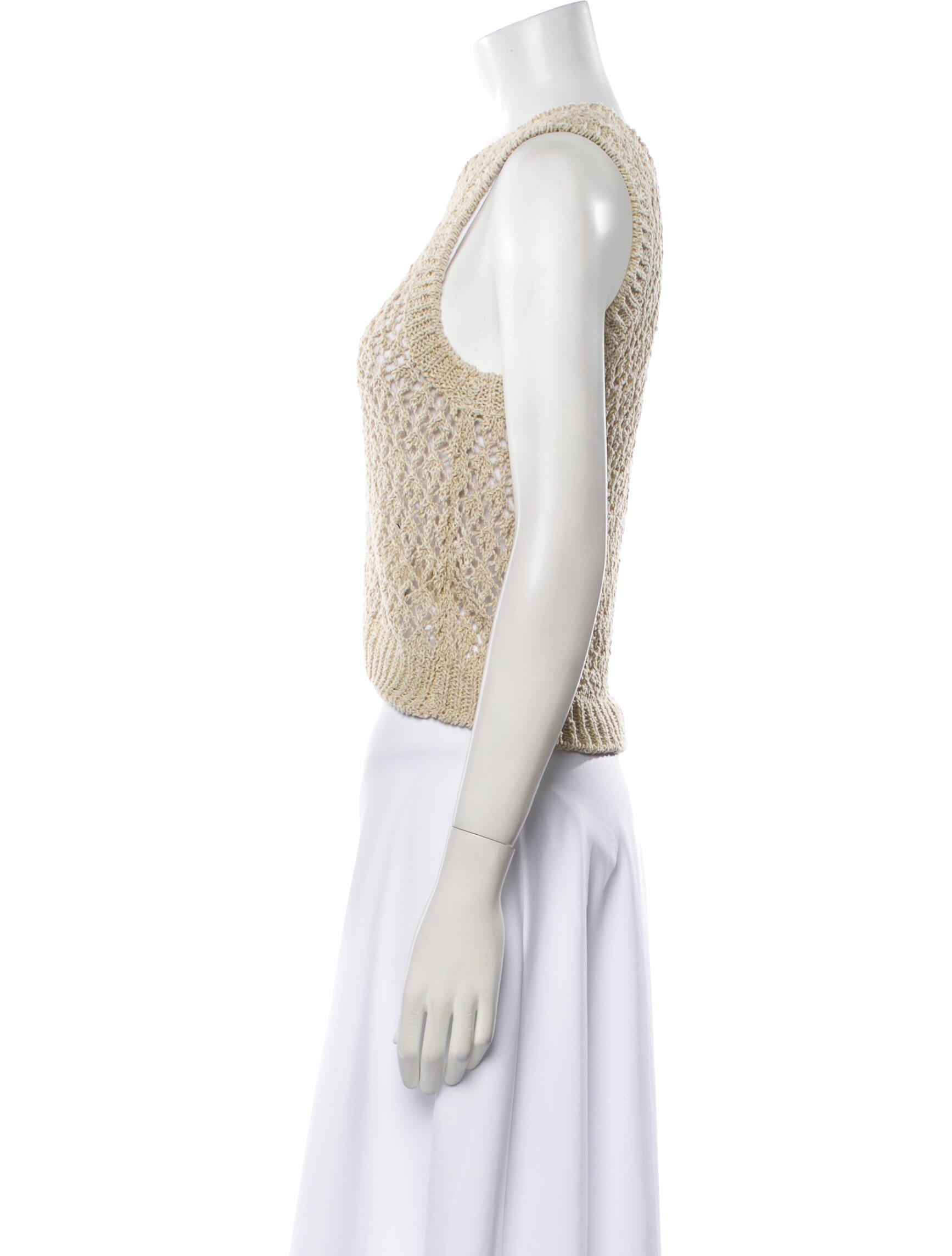 Masscob Crochet Crew Neck Crop Top